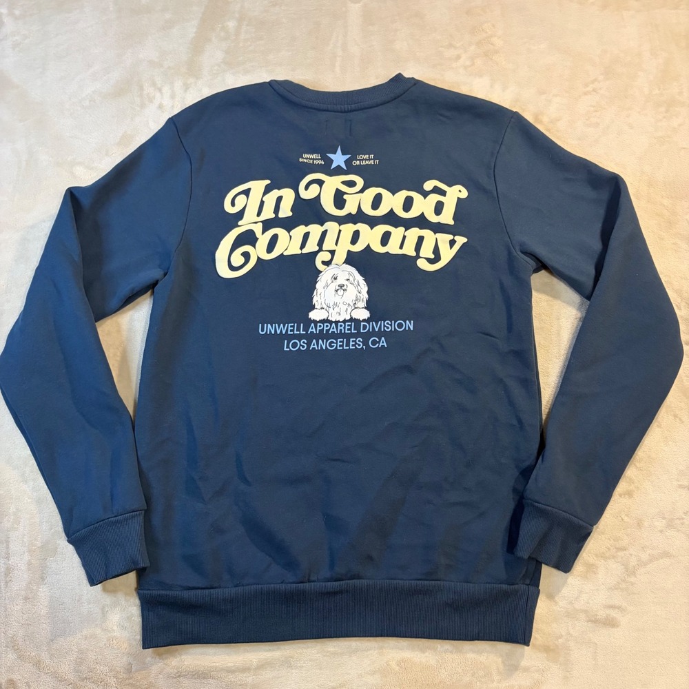 Unwell In Good Company Alex Cooper Call Her Daddy Crewneck Sweatshirt Navy Small